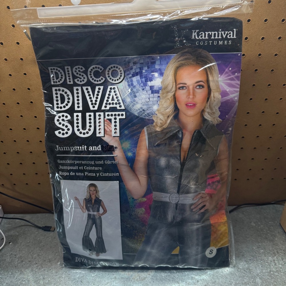 Karnival Costumes Disco Diva Suit Women S Silver 70s Jumpsuit 3694